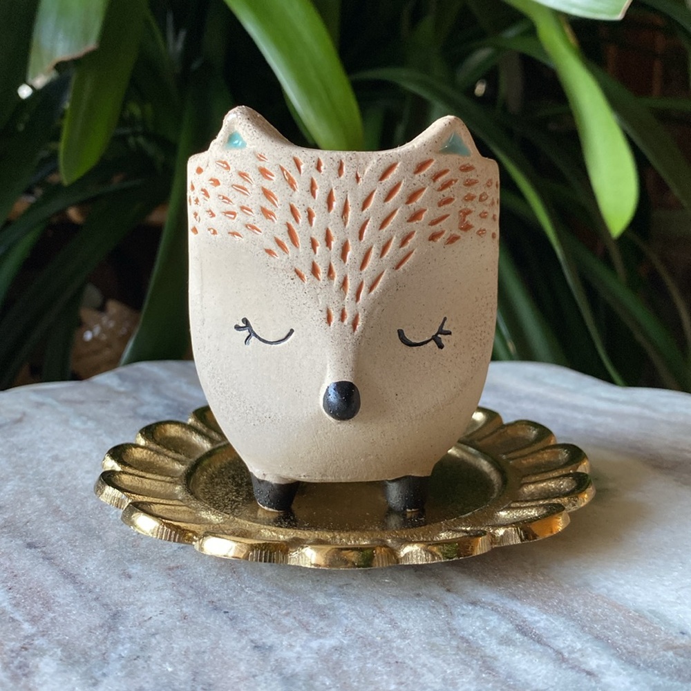 Adorable Set of 2 Fox Planter Pots - Mini Animal Vases - Ceramic Decor - Picture 9 of 11